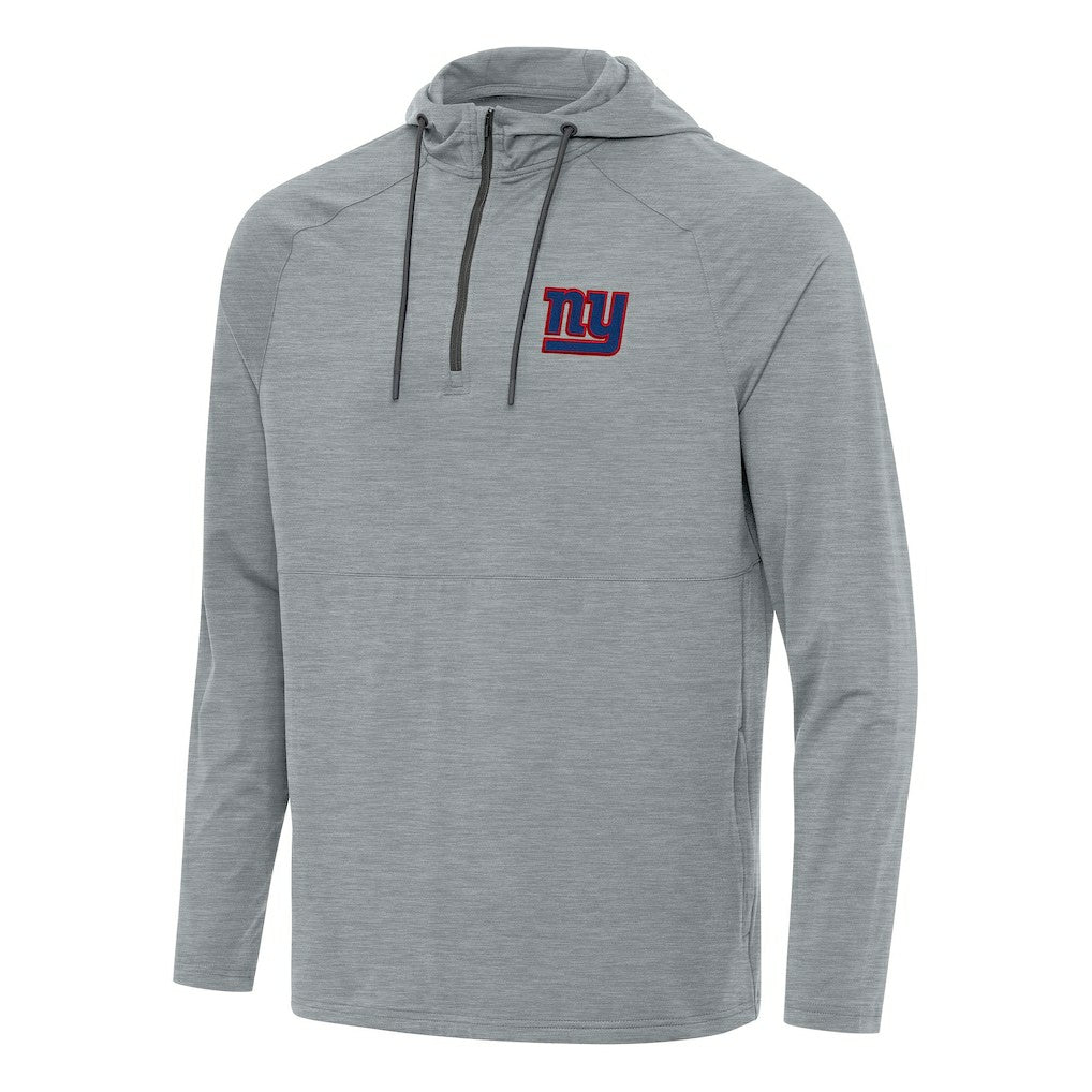 New York Giants Antigua Spikes Quarter-Zip Pullover Hoodie - Heather Gray on sale