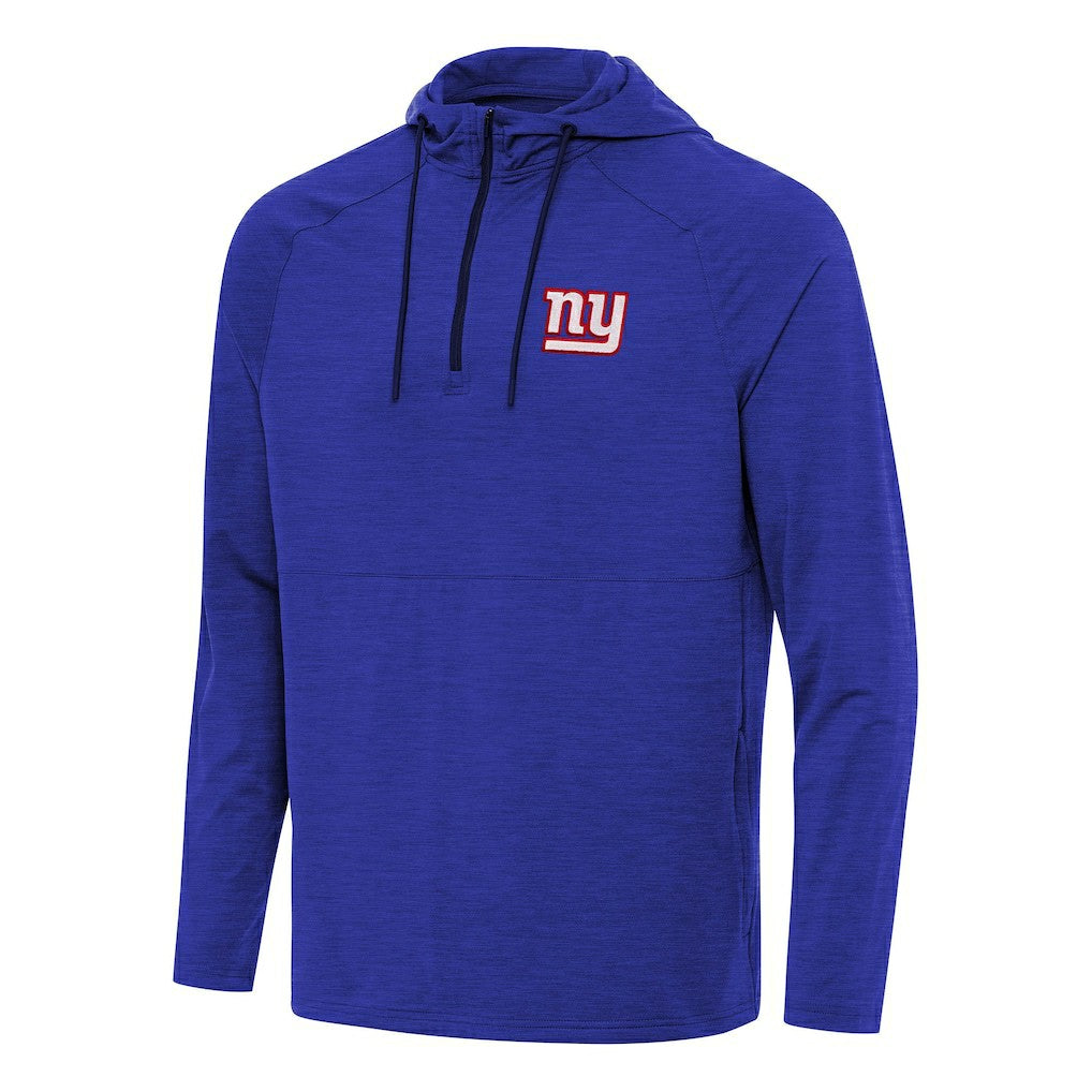New York Giants Antigua Spikes Quarter-Zip Pullover Hoodie - Heather Royal discount