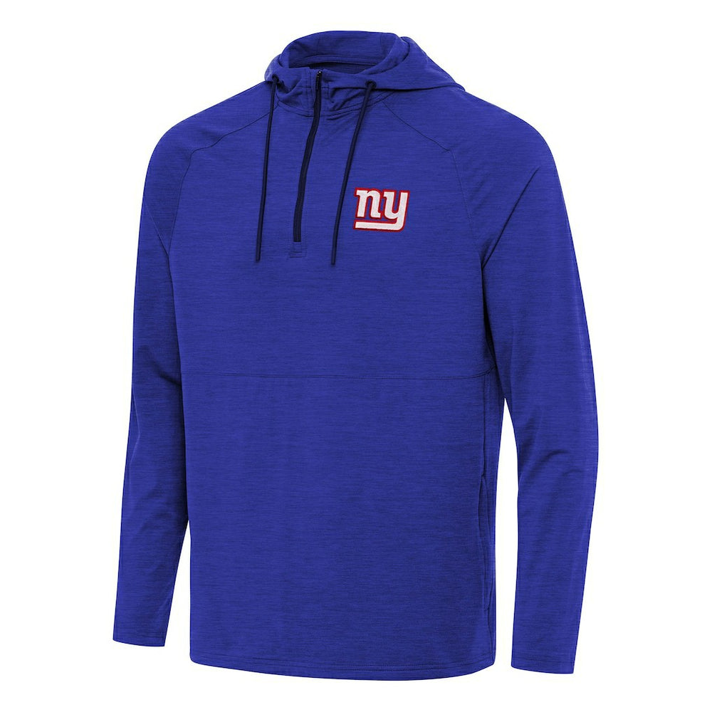 New York Giants Antigua Spikes Quarter-Zip Pullover Hoodie - Heather Royal discount