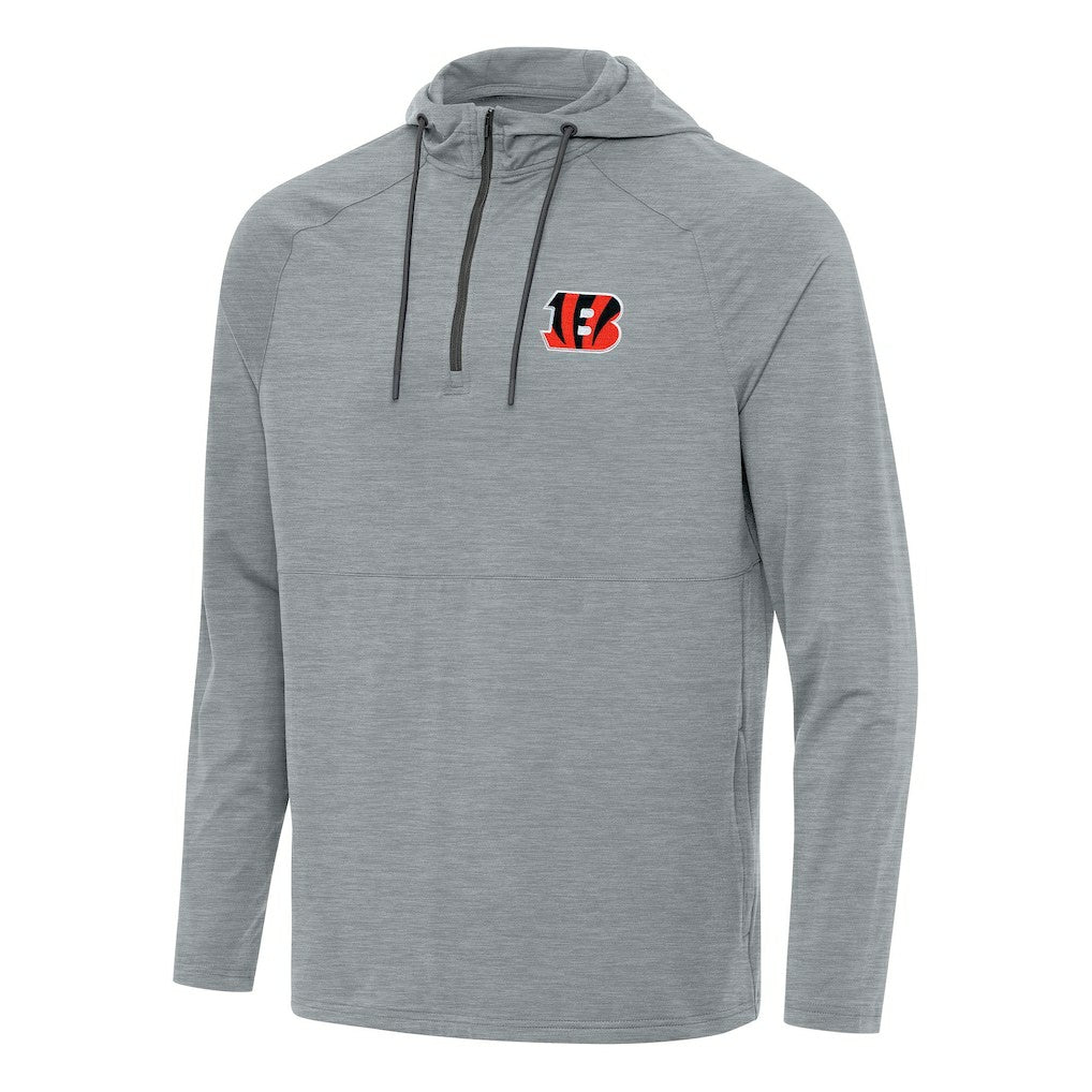 Cincinnati Bengals Antigua Spikes Quarter-Zip Pullover Hoodie - Heather Gray for sale