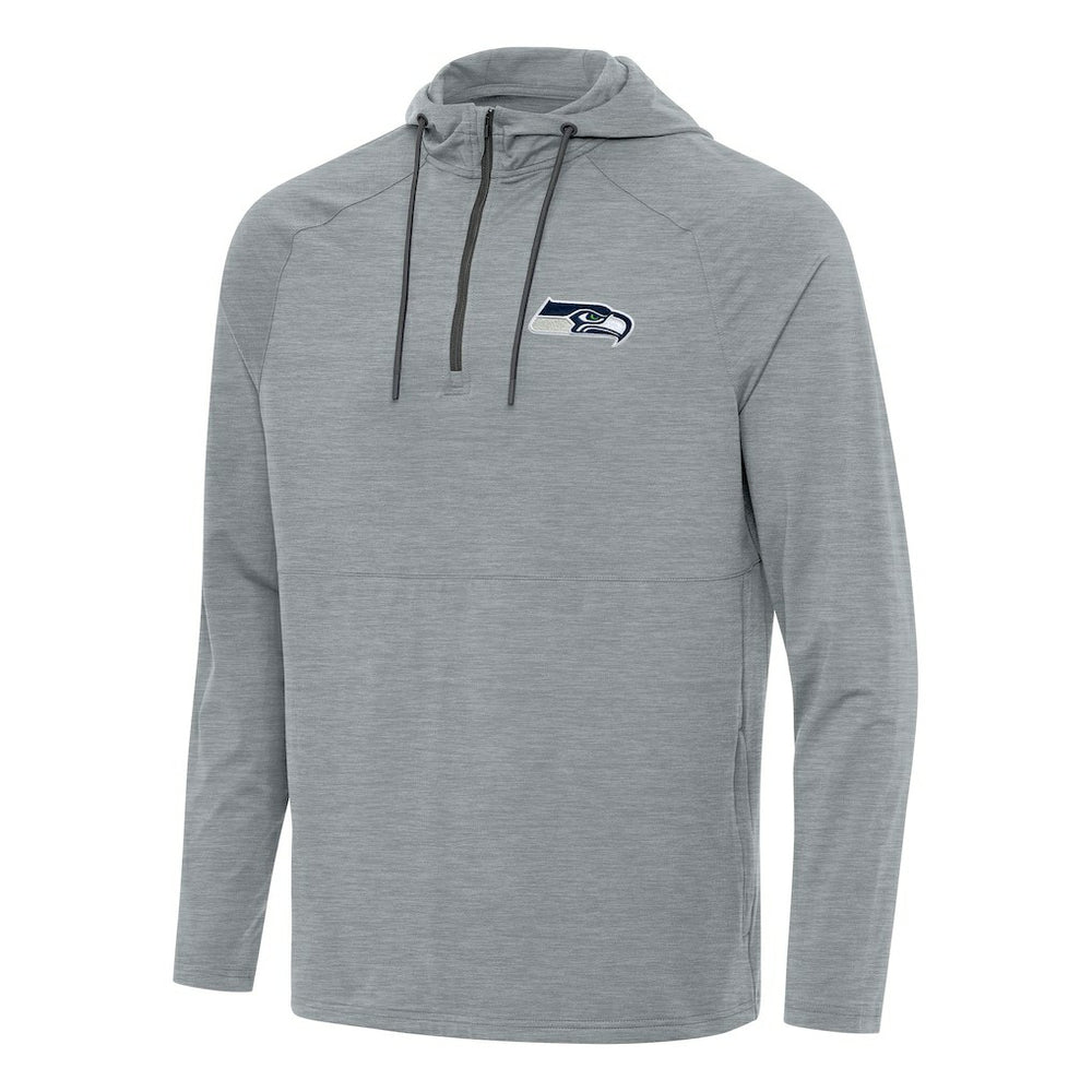 Seattle Seahawks Antigua Spikes Quarter-Zip Pullover Hoodie - Heather Gray outlet