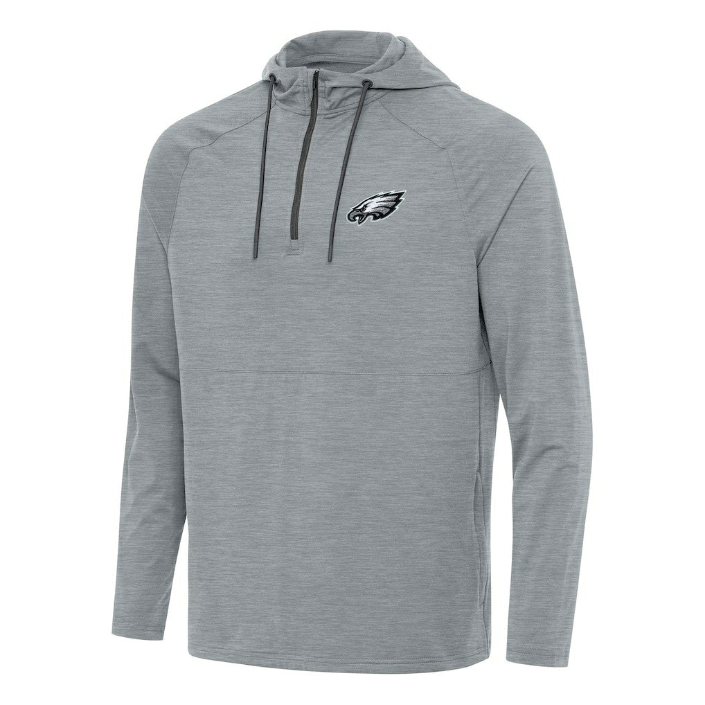 Philadelphia Eagles Antigua Spikes Quarter-Zip Pullover Hoodie - Heather Gray for sale
