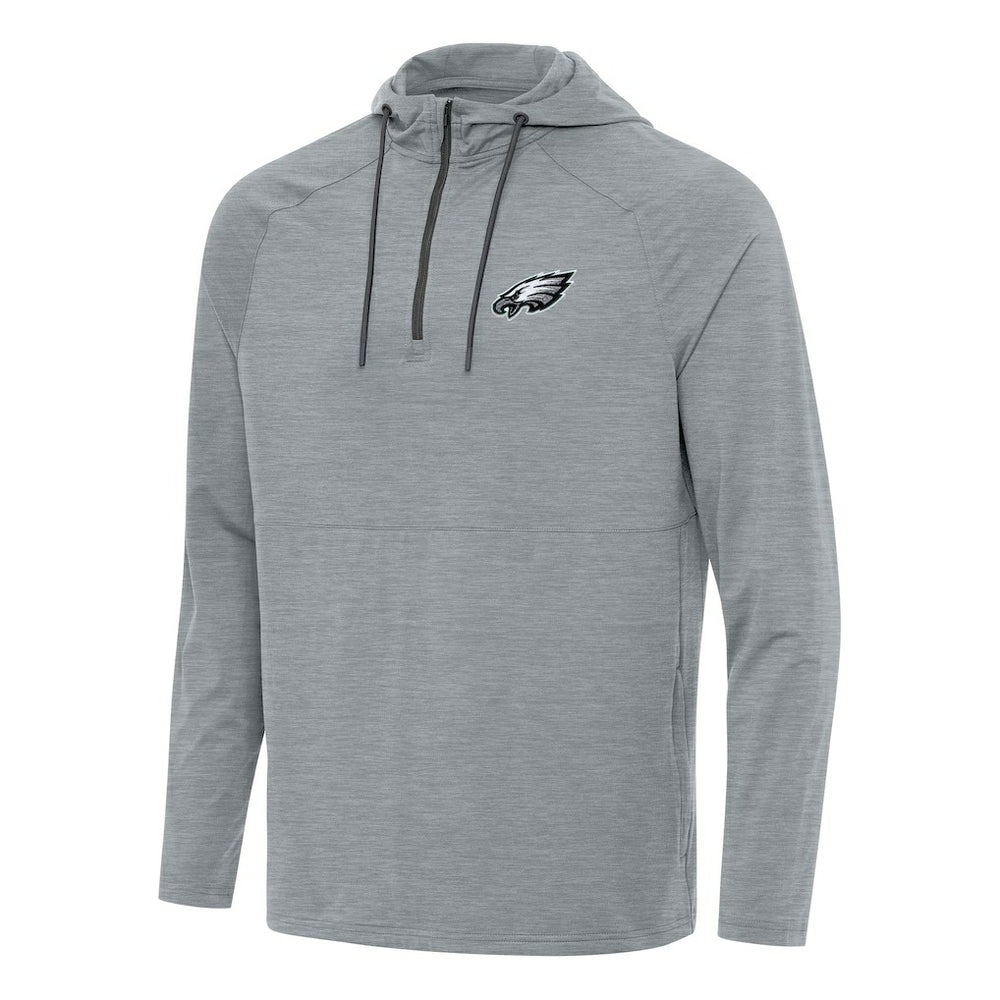 Philadelphia Eagles Antigua Spikes Quarter-Zip Pullover Hoodie - Heather Gray for sale