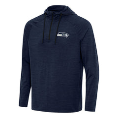 Seattle Seahawks Antigua Spikes Quarter-Zip Pullover Hoodie - Heather Navy on sale