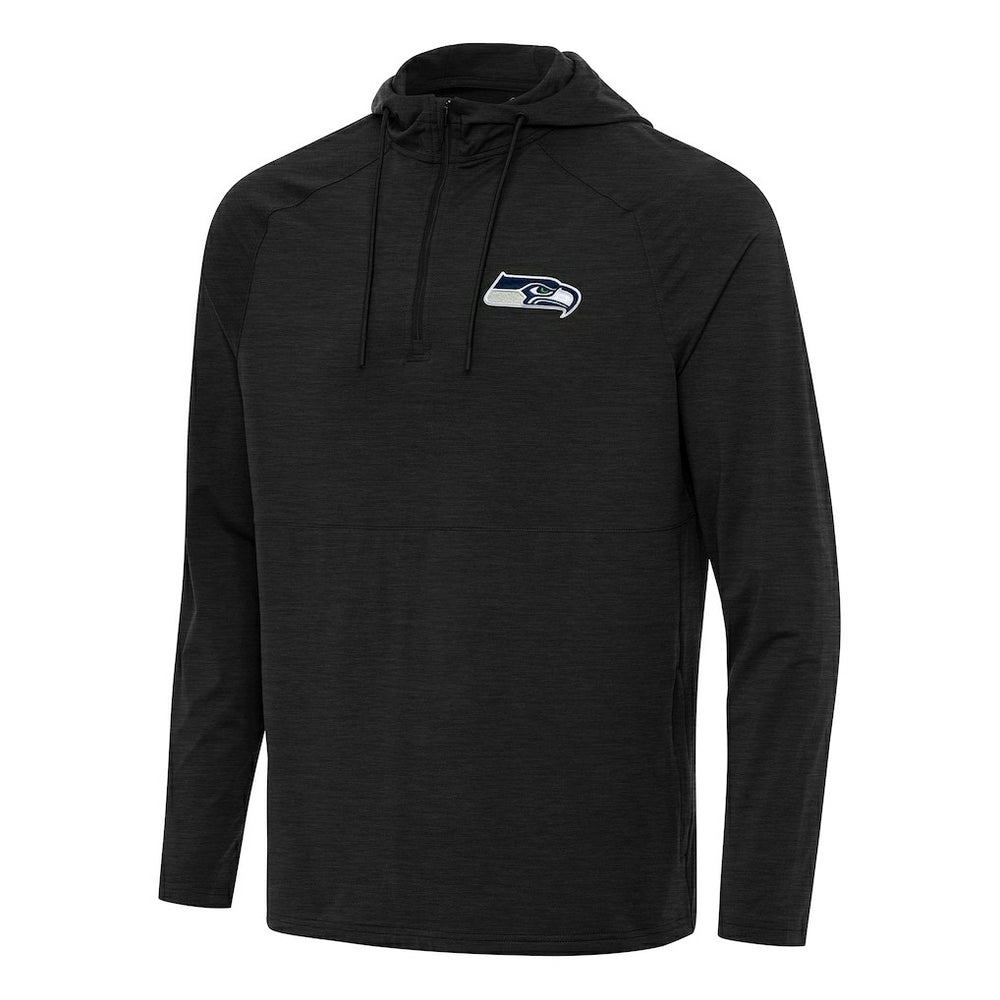 Seattle Seahawks Antigua Spikes Quarter-Zip Pullover Hoodie - Heather Black cheap