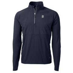 Detroit Tigers Cutter & Buck Adapt Eco Hybrid Raglan DryTec Quarter-Zip Jacket Navy