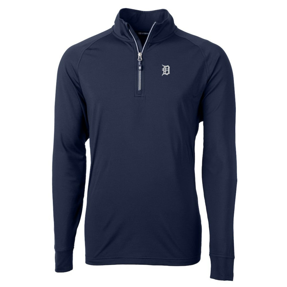 Detroit Tigers Cutter & Buck Adapt Eco Raglan Quarter-Zip Top Navy