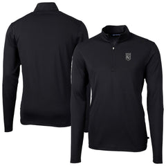 Kansas City Royals Cutter & Buck Virtue Eco Pique Quarter-Zip Jacket Black