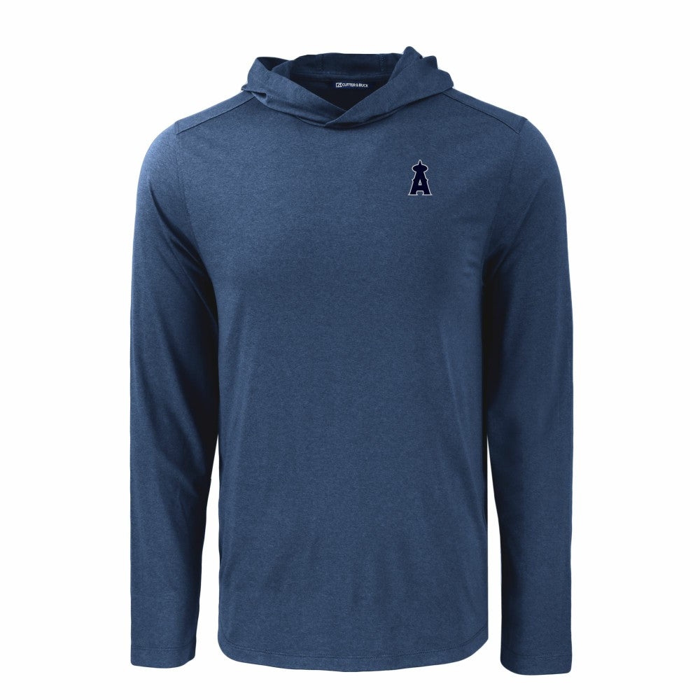 Los Angeles Angels Cutter & Buck Coastline Epic Comfort Eco Recycled Long Sleeve Hoodie T-Shirt Navy