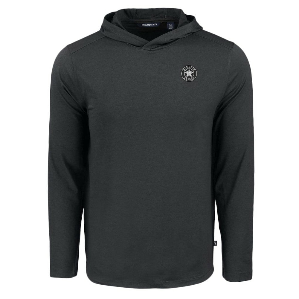 Houston Astros Cutter & Buck Coastline Epic Comfort Eco Recycled Long Sleeve Hoodie T-Shirt Black