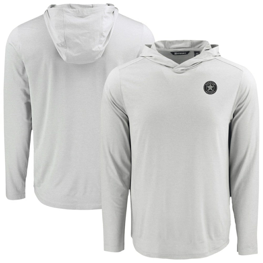 Houston Astros Cutter & Buck Coastline Epic Comfort Eco Recycled Long Sleeve Hoodie T-Shirt Gray