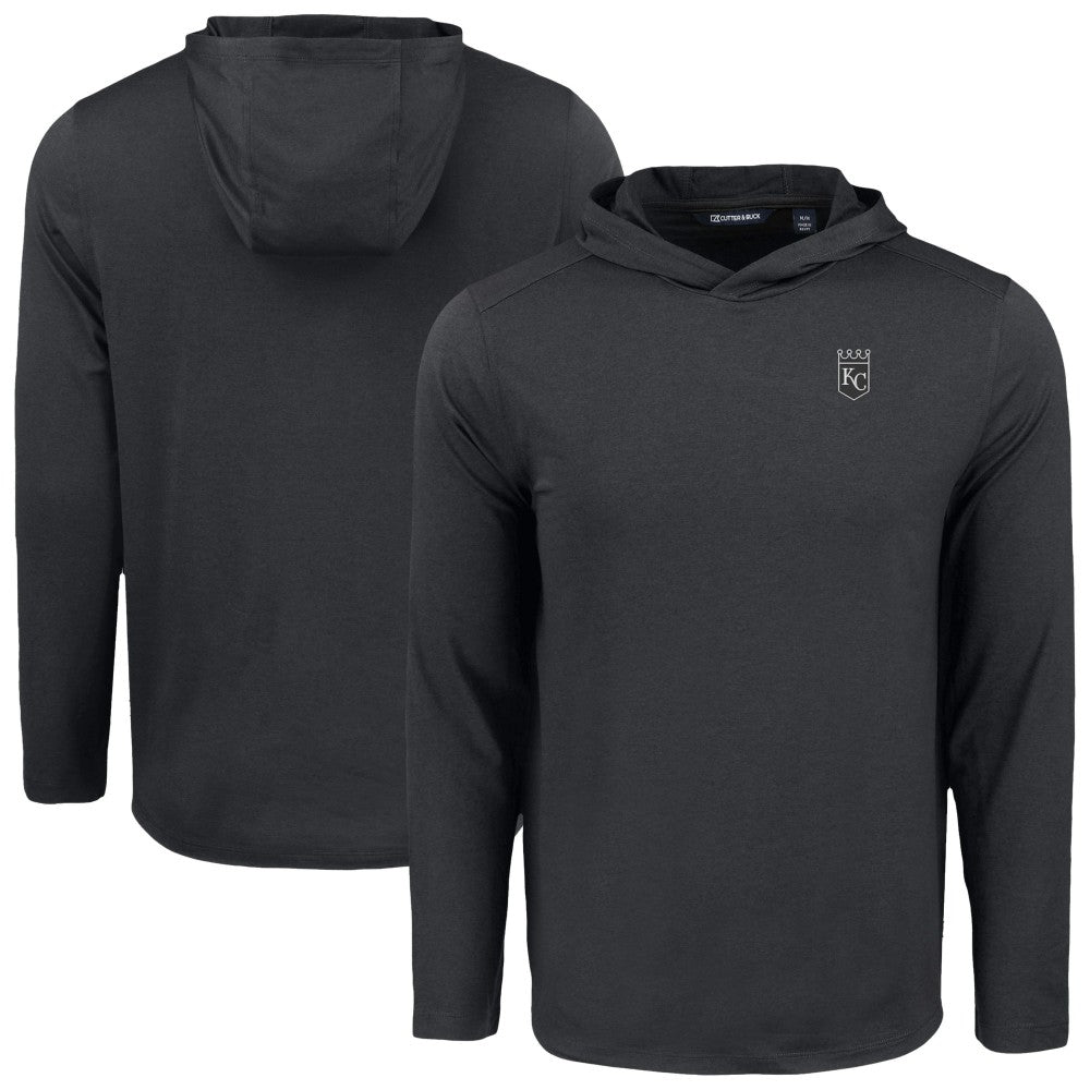 Kansas City Royals Cutter & Buck Coastline Epic Comfort Eco Recycled Long Sleeve Hoodie T-Shirt Black