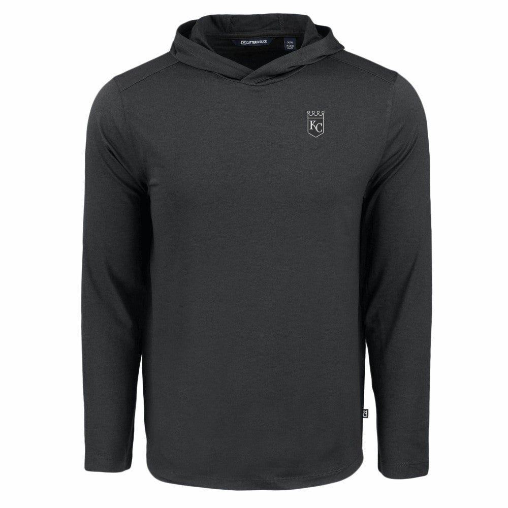 Kansas City Royals Cutter & Buck Coastline Epic Comfort Eco Recycled Long Sleeve Hoodie T-Shirt Black
