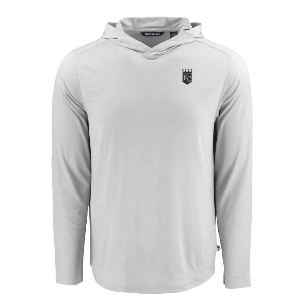 Kansas City Royals Cutter & Buck Coastline Epic Comfort Eco Recycled Long Sleeve Hoodie T-Shirt Gray