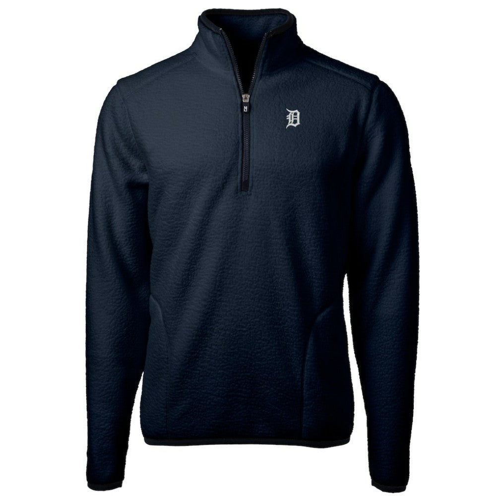 Detroit Tigers Cutter & Buck Cascade Eco Fleece Quarter-Zip Jacket Navy