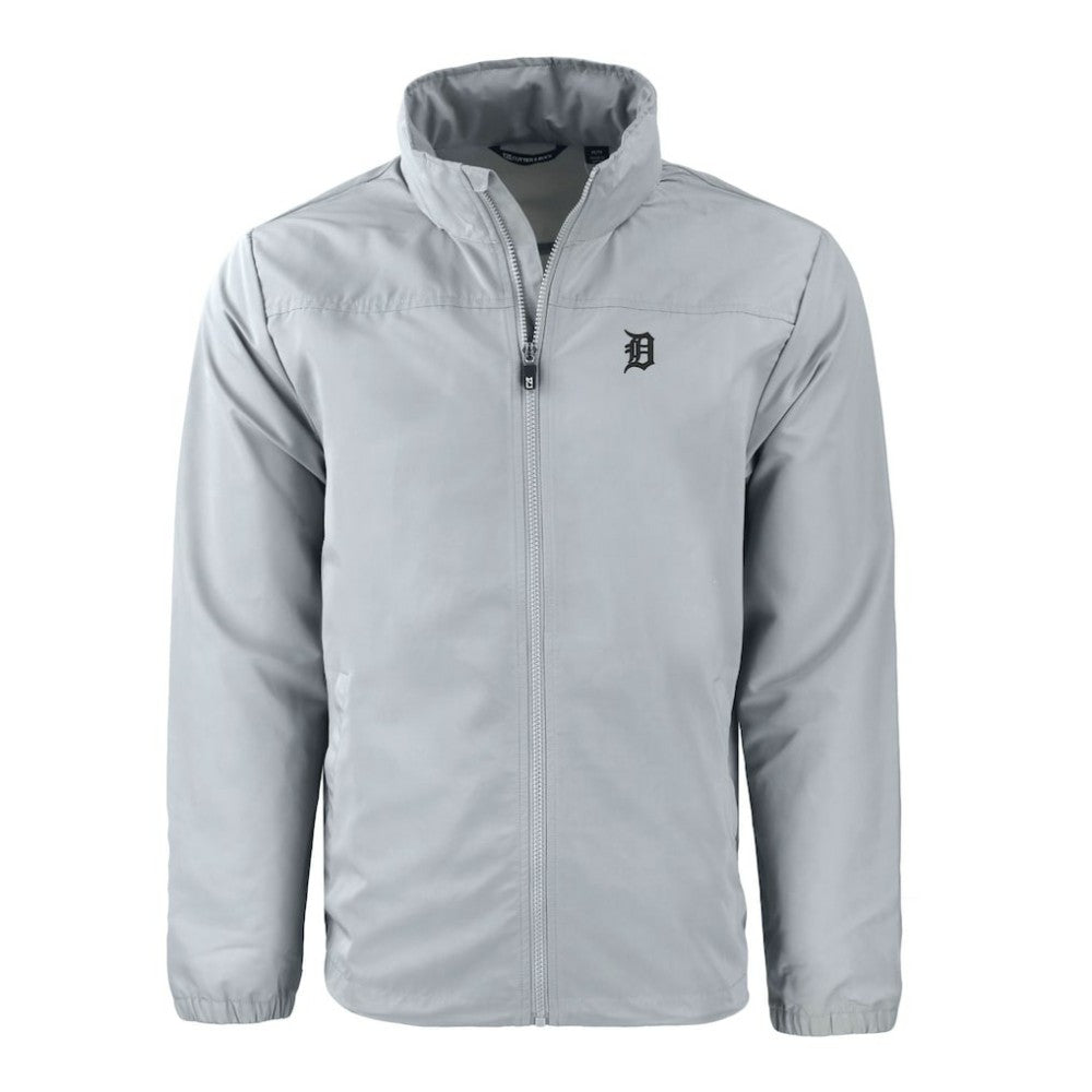 Detroit Tigers Cutter & Buck Charter Eco Recycled Full-Zip Hoodie Jacket Gray