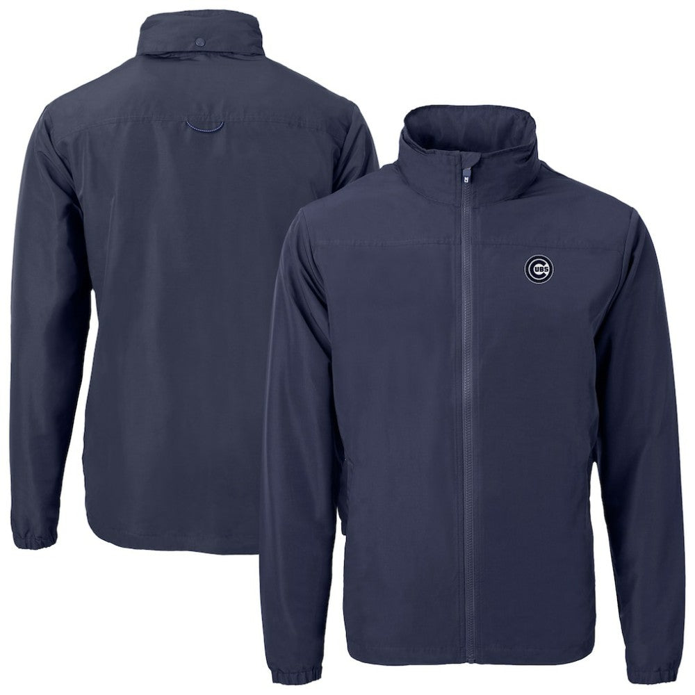 Chicago Cubs Cutter & Buck Charter Eco Recycled Full-Zip Hoodie Jacket Navy