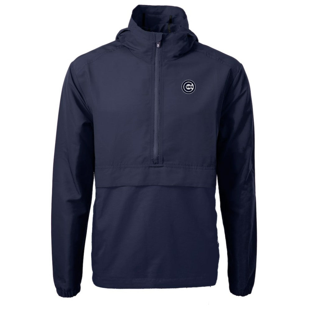 Chicago Cubs Cutter & Buck Charter Eco Recycled Anorak Half-Zip Hoodie Jacket Navy