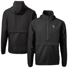 Colorado Rockies Cutter & Buck Charter Eco Recycled Anorak Half-Zip Hoodie Jacket Black