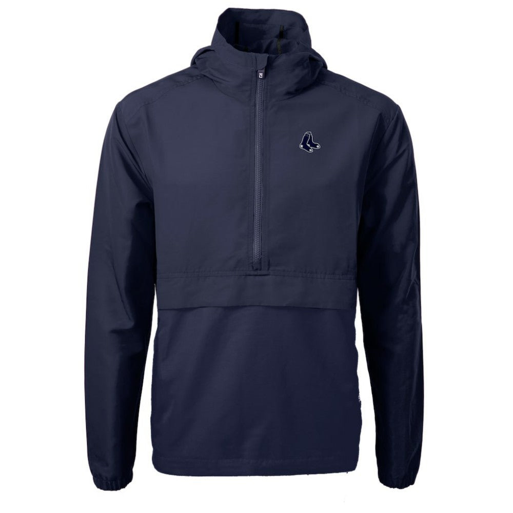 Boston Red Sox Cutter & Buck Charter Eco Recycled Anorak Half-Zip Hoodie Jacket Navy