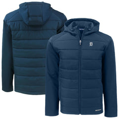 Detroit Tigers Cutter & Buck Evoke Hybrid Eco Softshell Recycled Full-Zip Jacket Navy