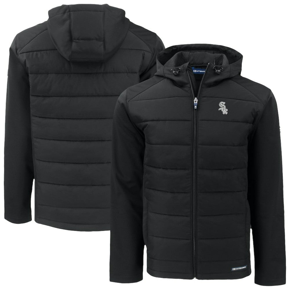 Chicago White Sox Cutter & Buck Evoke Hybrid Eco Softshell Recycled Full-Zip Jacket Black