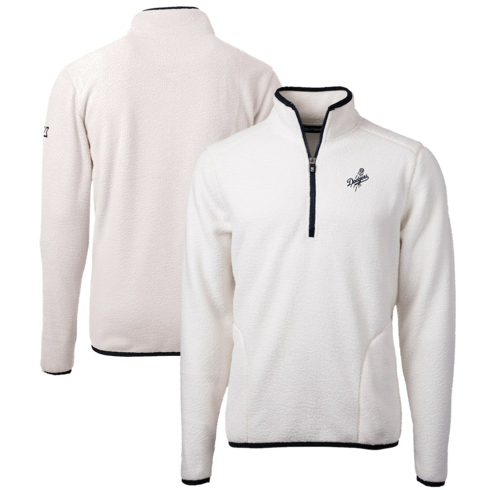 Los Angeles Dodgers Cutter & Buck Cascade Eco Fleece Quarter-Zip Jacket Oatmeal