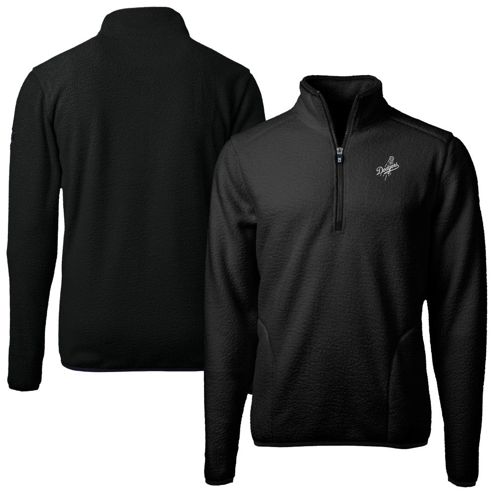 Los Angeles Dodgers Cutter & Buck Cascade Eco Fleece Quarter-Zip Jacket Black