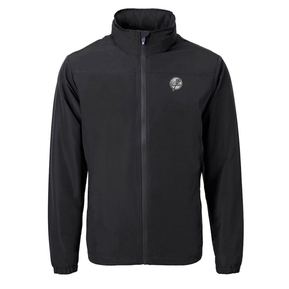 New York Yankees Cutter & Buck Charter Eco Recycled Full-Zip Hoodie Jacket Black