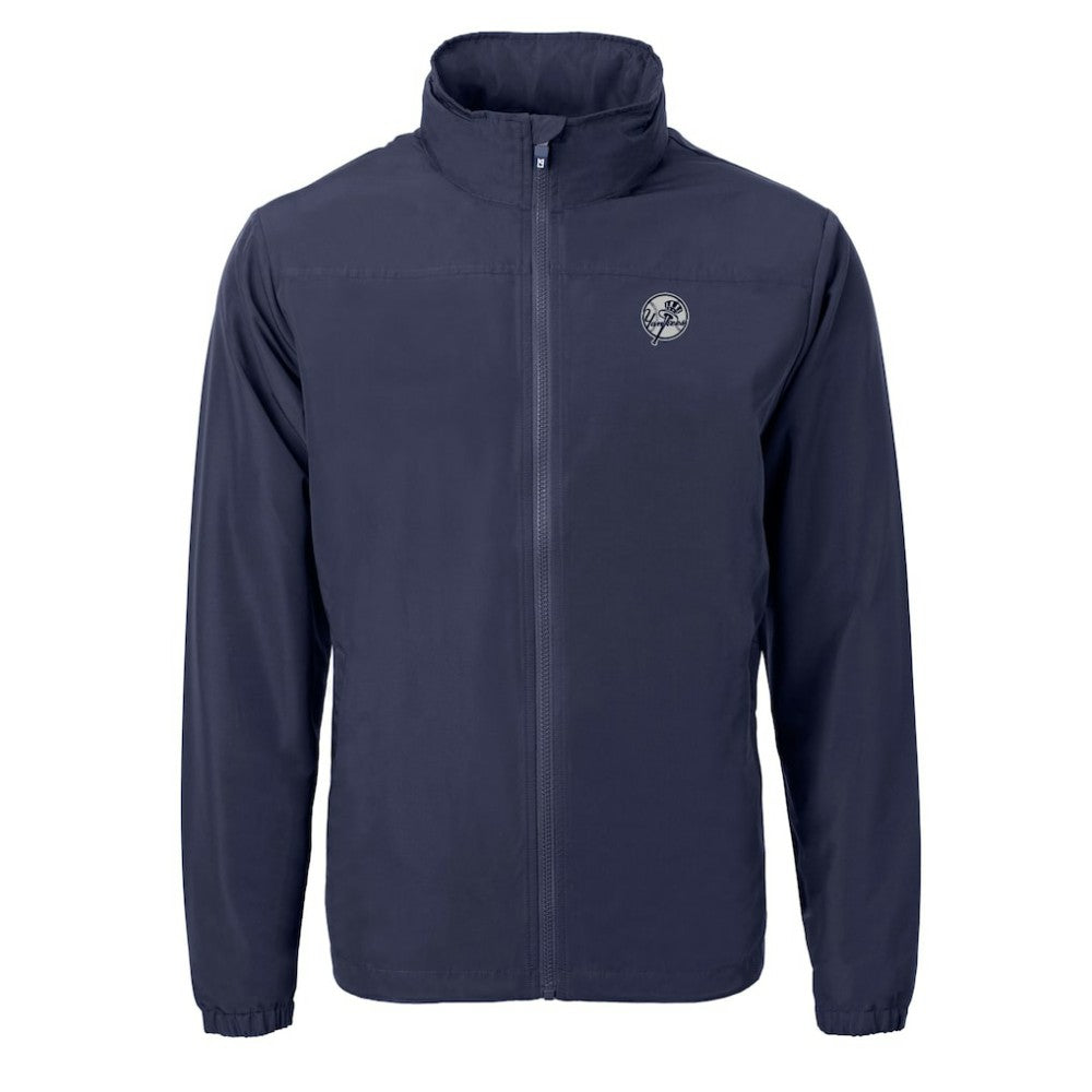 New York Yankees Cutter & Buck Charter Eco Recycled Full-Zip Hoodie Jacket Navy