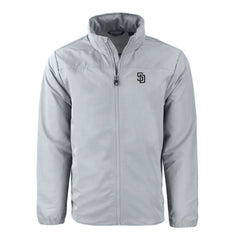 San Diego Padres Cutter & Buck Charter Eco Recycled Full-Zip Hoodie Jacket Gray