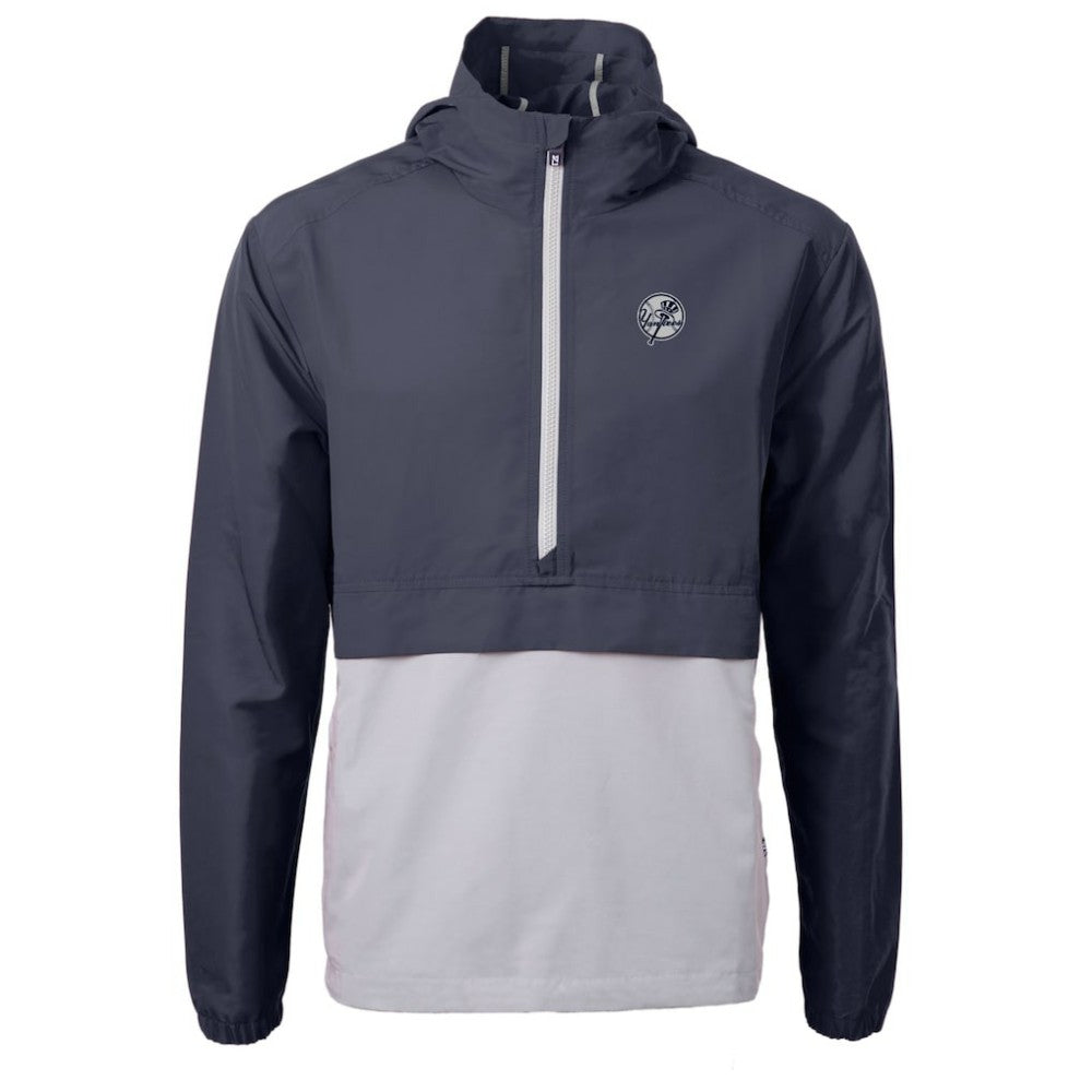 New York Yankees Cutter & Buck Charter Eco Recycled Anorak Half-Zip Hoodie Jacket Navy