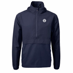 Milwaukee Brewers Cutter & Buck Charter Eco Recycled Anorak Half-Zip Hoodie Jacket Navy