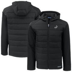 Los Angeles Dodgers Cutter & Buck Evoke Hybrid Eco Softshell Recycled Full-Zip Hooded Jacket Black