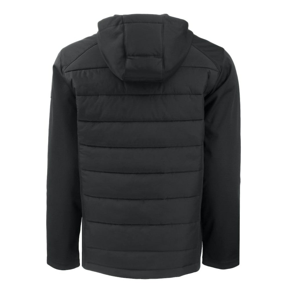 Los Angeles Dodgers Cutter & Buck Evoke Hybrid Eco Softshell Recycled Full-Zip Hooded Jacket Black