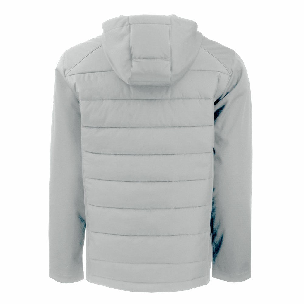 Milwaukee Brewers Cutter & Buck Evoke Hybrid Eco Softshell Recycled Full-Zip Hooded Jacket Gray