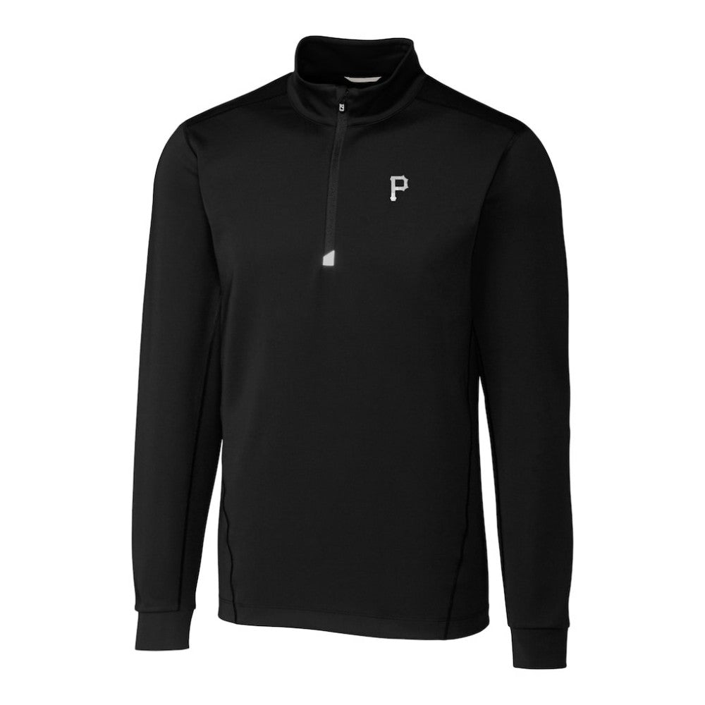 Pittsburgh Pirates Cutter & Buck Traverse Eco Tri-Blend DryTec Quarter-Zip Jacket Black