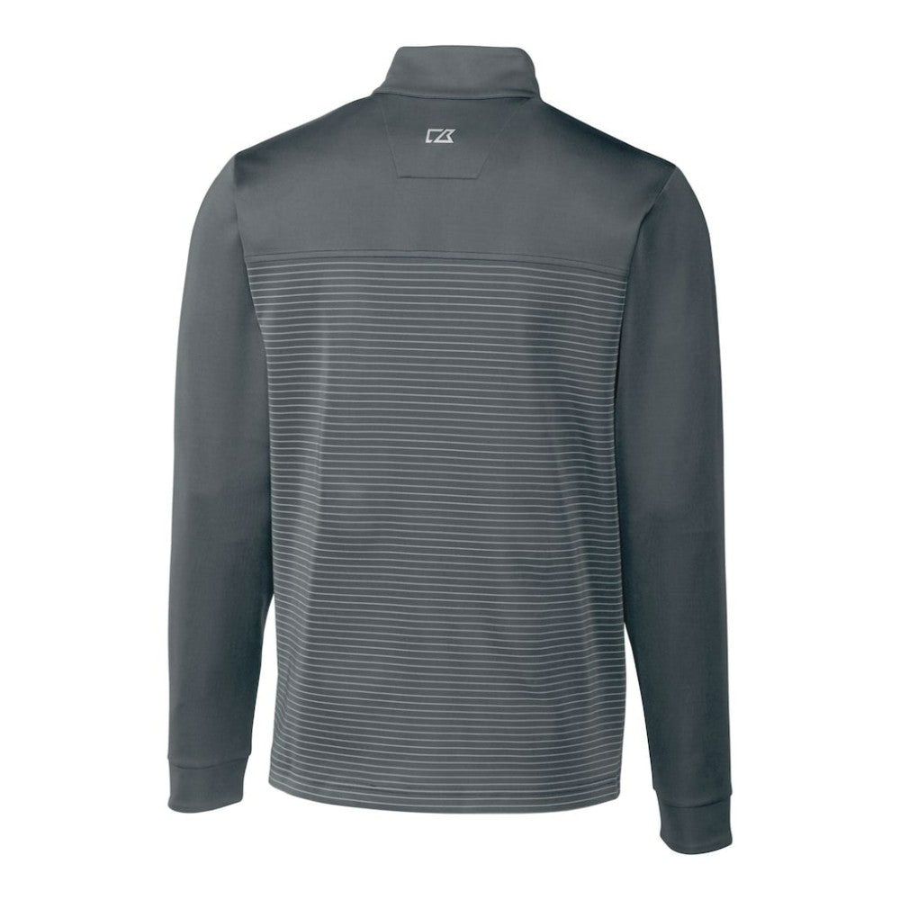 San Diego Padres Cutter & Buck Traverse Eco Stripe Tri-Blend DryTec Quarter-Zip Jacket Gray
