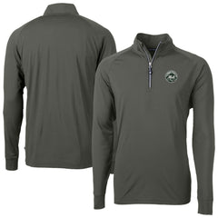New York Mets Cutter & Buck Adapt Eco Raglan Quarter-Zip Jacket Olive