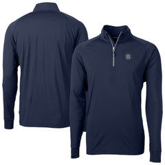 Seattle Mariners Cutter & Buck Adapt Eco Raglan Quarter-Zip Jacket Navy