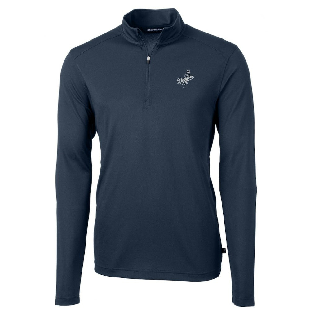 Los Angeles Dodgers Cutter & Buck Virtue Eco Pique Quarter-Zip Jacket Navy