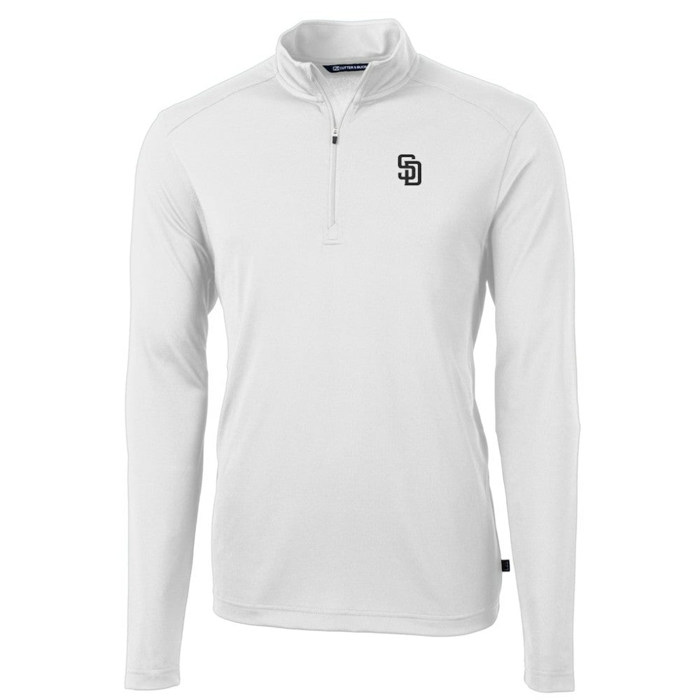 San Diego Padres Cutter & Buck Virtue Eco Pique Quarter-Zip Jacket White