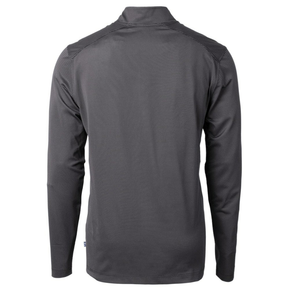 San Diego Padres Cutter & Buck Virtue Eco Pique Micro Stripe Quarter-Zip Jacket Black