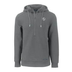 New York Yankees Cutter & Buck Roam Eco Recycled Tri-Blend Half-Zip Hoodie Gray