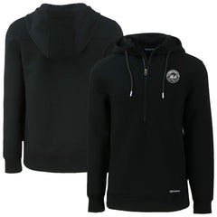 New York Mets Cutter & Buck Roam Eco Recycled Tri-Blend Half-Zip Hoodie Black