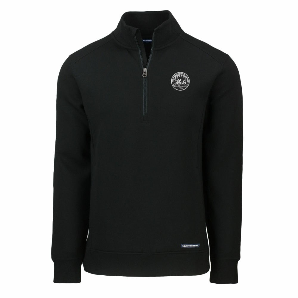 New York Mets Cutter & Buck Roam Eco Quarter-Zip Jacket Black