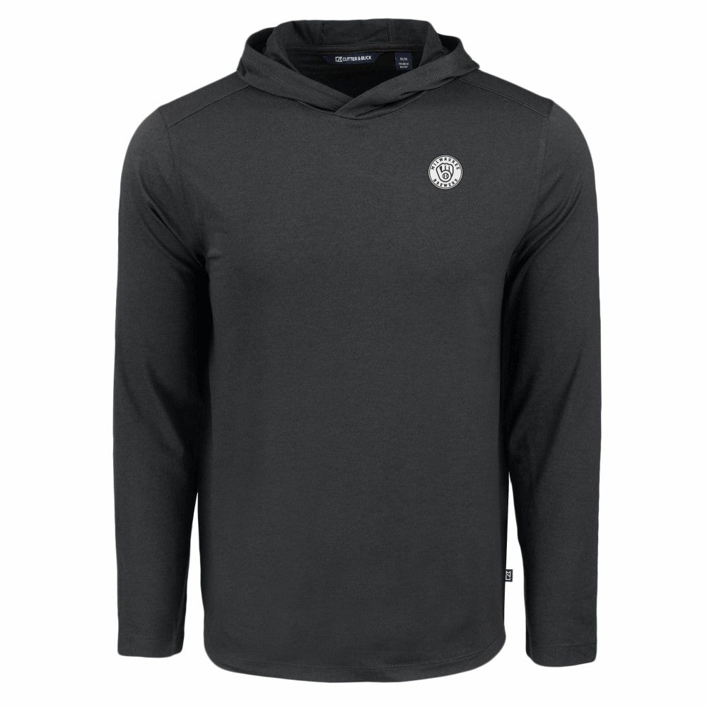 Milwaukee Brewers Cutter & Buck Coastline Epic Comfort Eco Recycled Hoodie T-Shirt Black