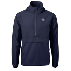 Seattle Mariners Cutter & Buck Charter Eco Recycled Anorak Half-Zip Hoodie Jacket Navy