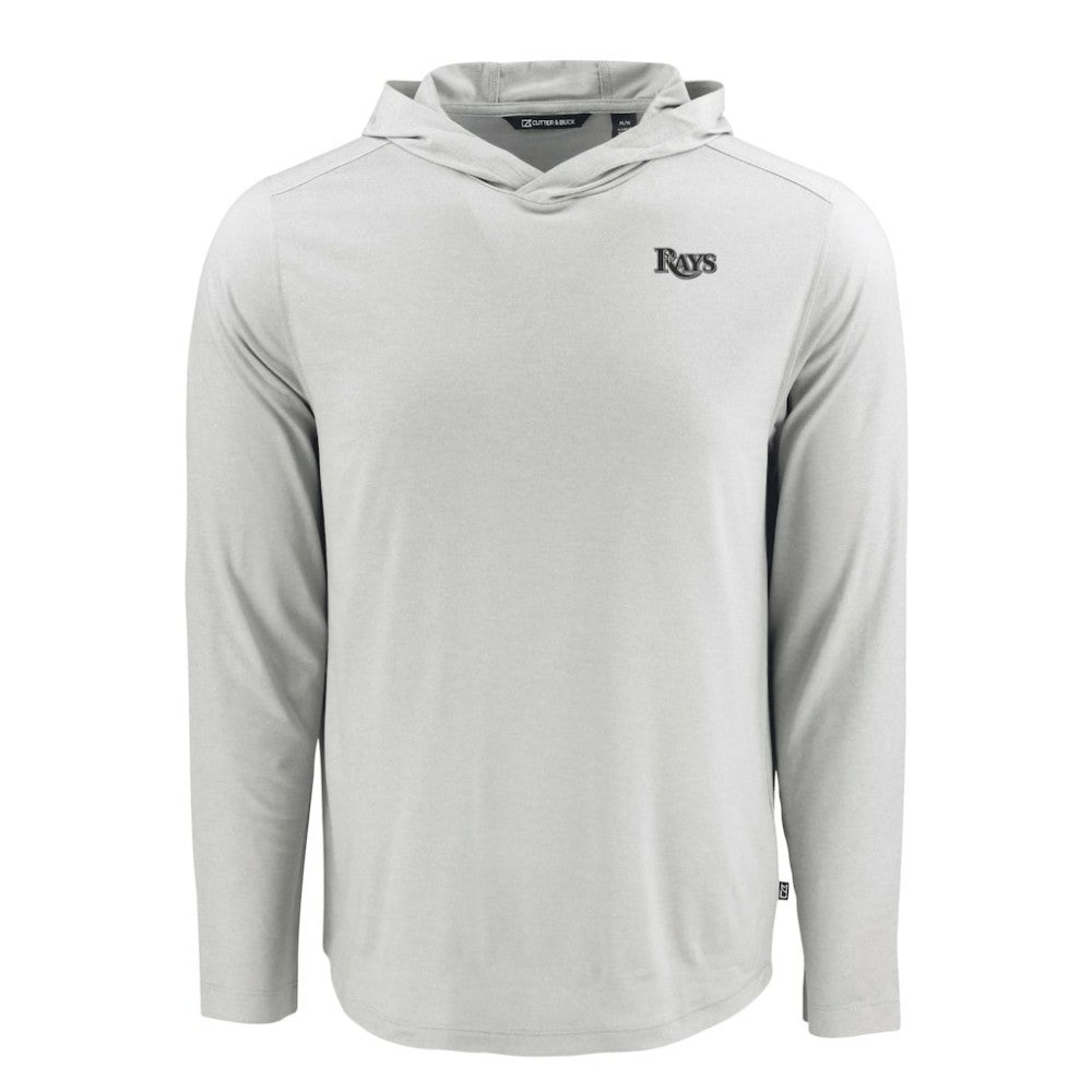 Tampa Bay Rays Cutter & Buck Coastline Epic Comfort Eco Recycled Long Sleeve Hoodie T-Shirt Gray