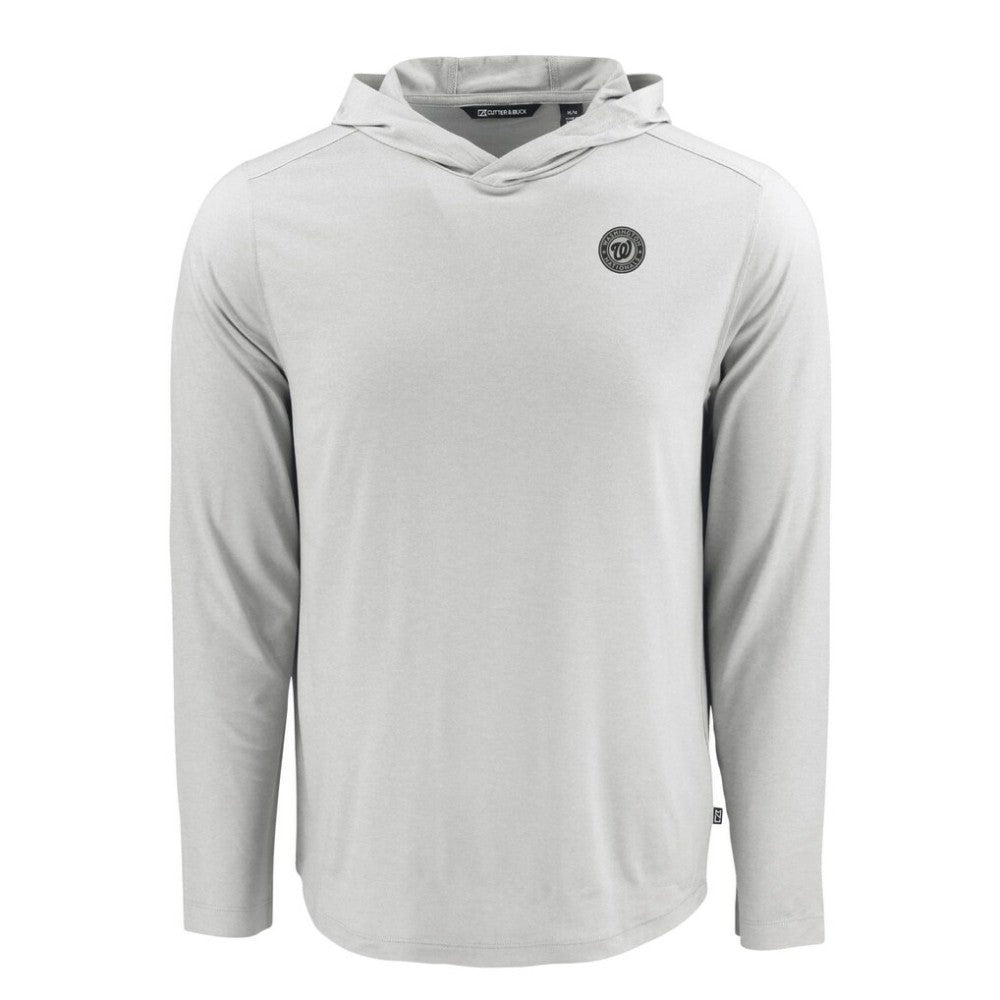 Washington Nationals Cutter & Buck Coastline Epic Comfort Eco Recycled Long Sleeve Hoodie T-Shirt Gray